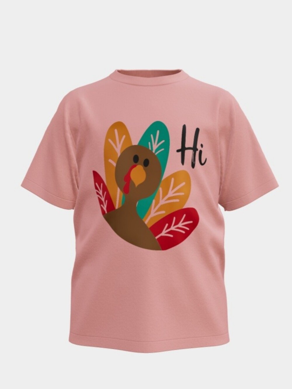 Kids Pink Turkey Graphic Tee